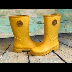 Tory Burch Yellow Rain Boots